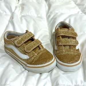 Gold Vans with Velcro straps